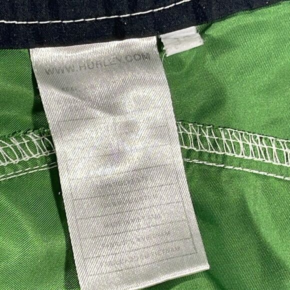 Hurley mens green solid polyester board shorts 10" inseam swimwear - size 38 - Picture 5 of 12